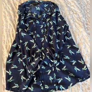 41 Hawthorn Navy Hummingbird Blouse
